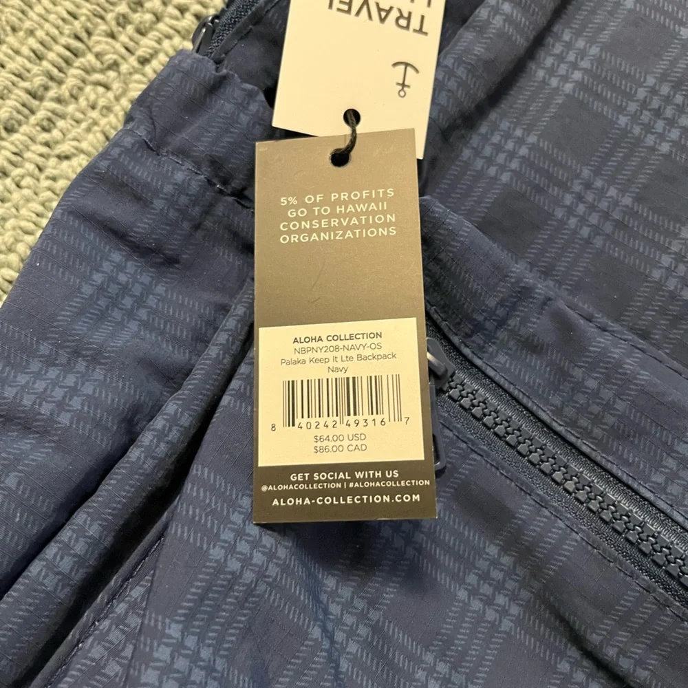 ALOHA Collection Navy Travel Backpack - NWT
Color: Palaka Keep it light Navy - Picture 6 of 6